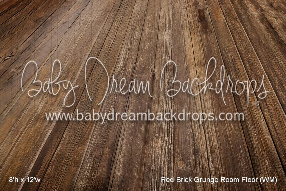 Red Brick Grunge Room Fabric Floor (WM)
