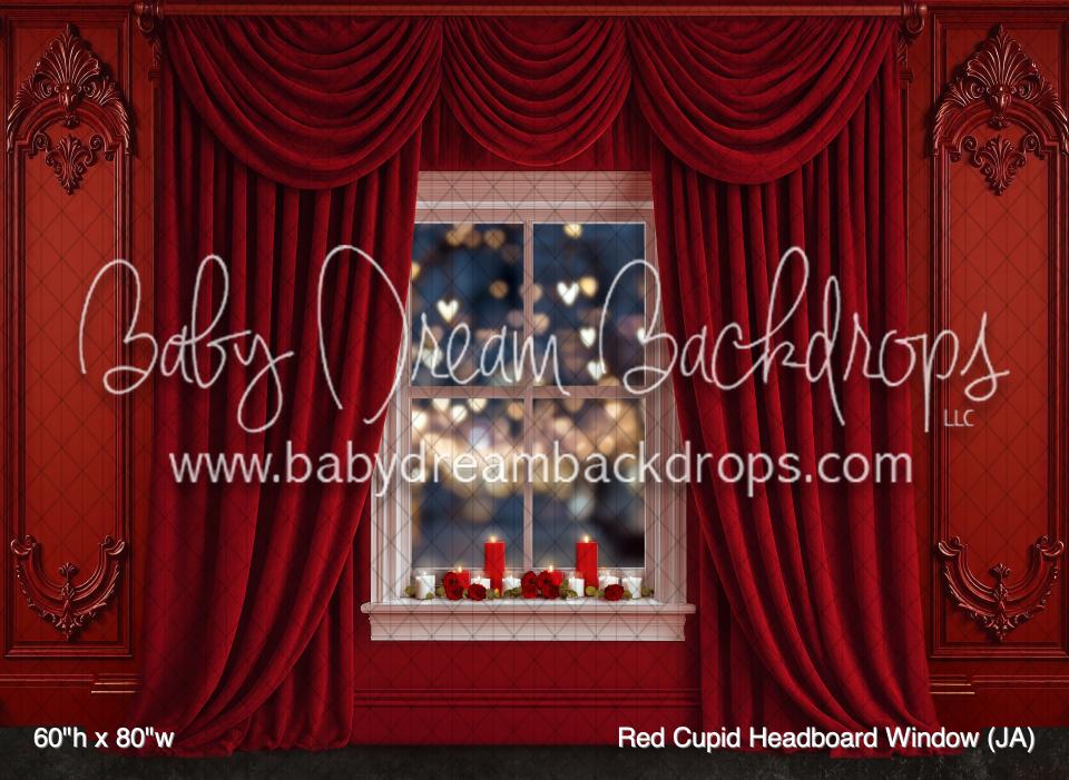 Red Cupid Headboard Window (JA) — Baby Dream Backdrops