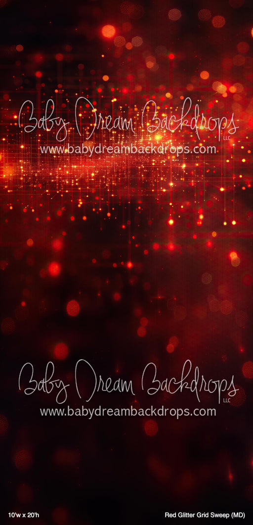 Red Glitter Grid Sweep (MD)