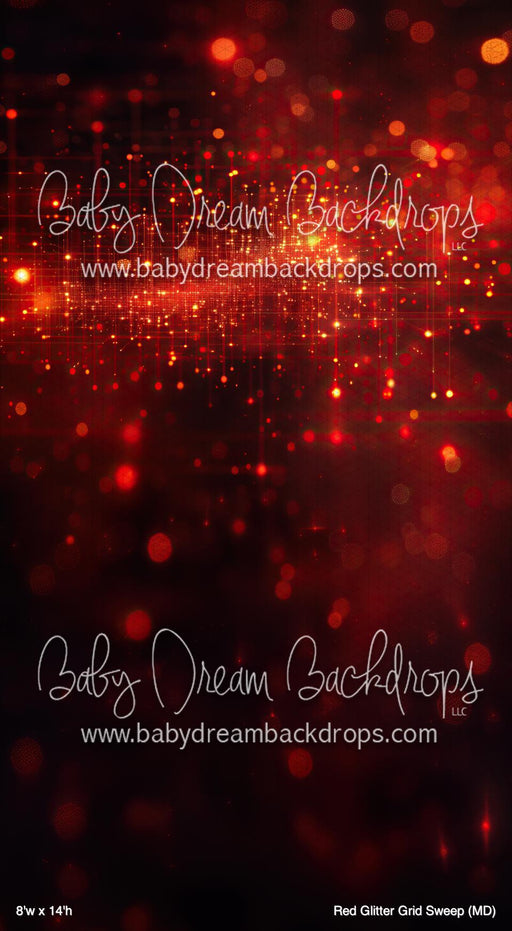 Red Glitter Grid Sweep (MD)