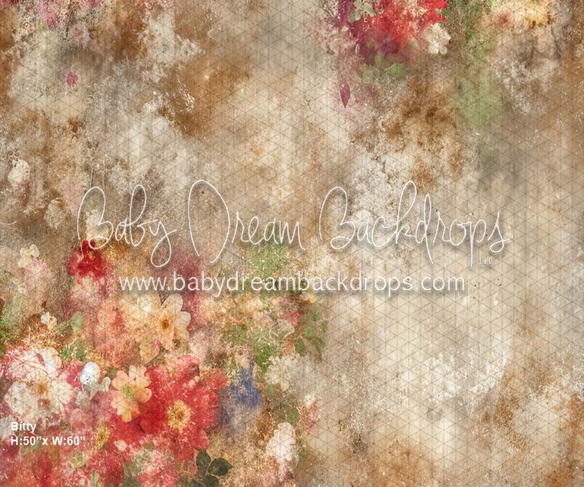 Red Grunge Florals Fabric Floor (CM)
