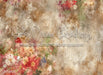Red Grunge Florals Fabric Floor (CM)