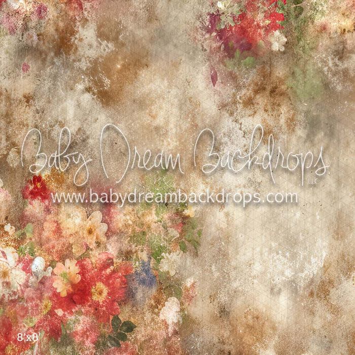 Red Grunge Florals Floor (CM)