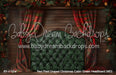 Red Plaid Draped Christmas Cabin Green Headboard (MD)