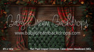 Red Plaid Draped Christmas Cabin Green Headboard (MD)