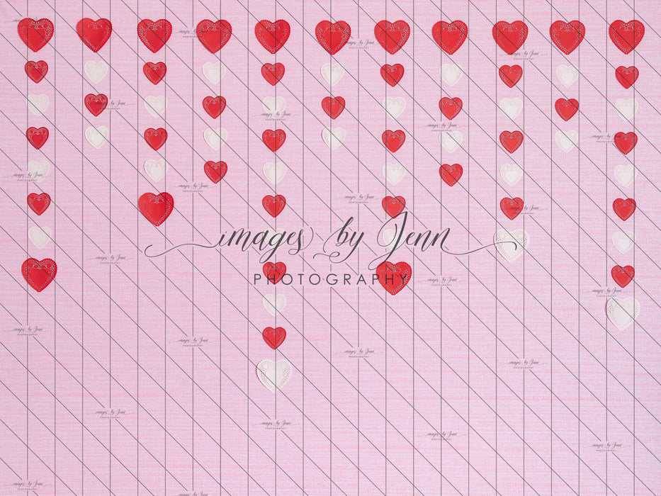 Red & White Dropping Hearts (JG)