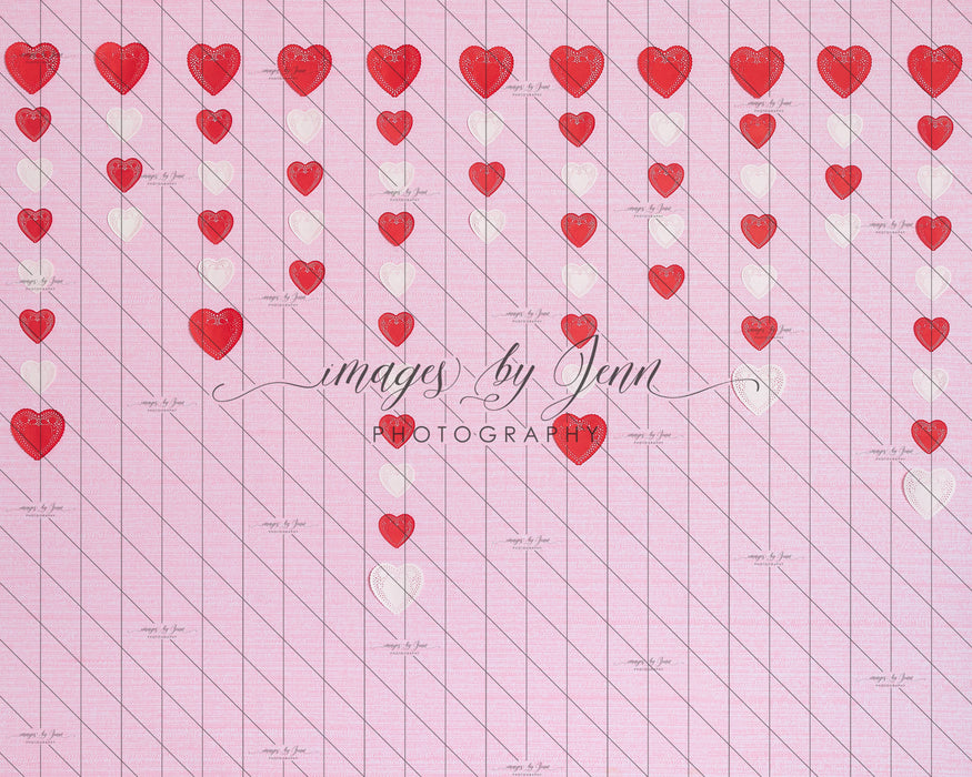 Red & White Dropping Hearts (JG)