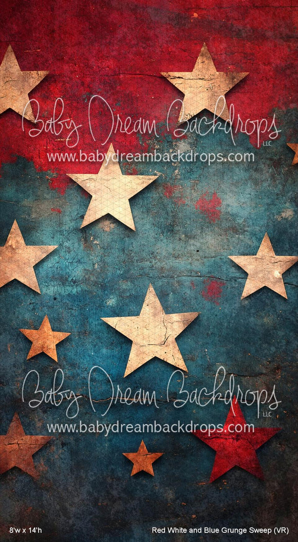 X Drop Red White and Blue Grunge Sweep (VR)