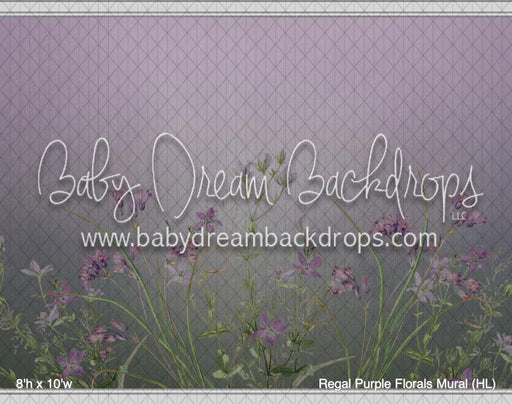 Regal Purple Florals Mural (HL)