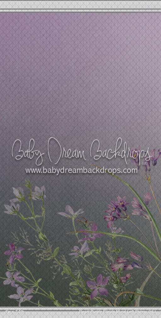 Regal Purple Florals Mural Left Skinny (HL)