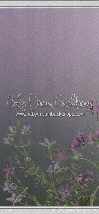 Regal Purple Florals Mural Left Skinny (HL)