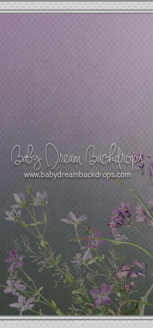 Regal Purple Florals Mural Left Skinny (HL)
