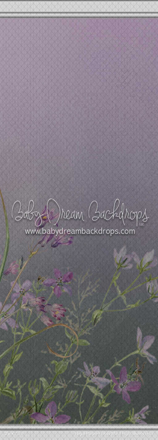 Regal Purple Florals Mural Right Skinny (HL)