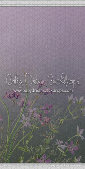Regal Purple Florals Mural Right Skinny (HL)