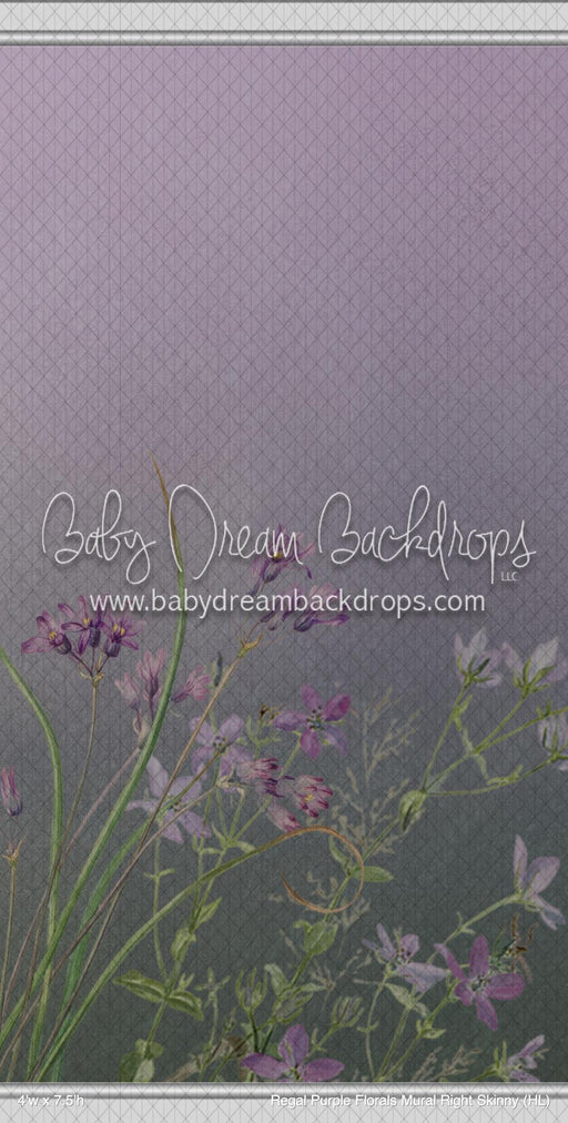 Regal Purple Florals Mural Right Skinny (HL)