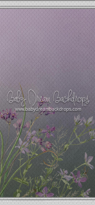 Regal Purple Florals Mural Right Skinny (HL)
