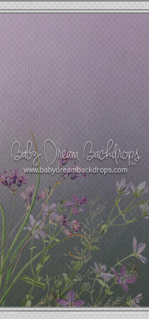 Regal Purple Florals Mural Right Skinny (HL)