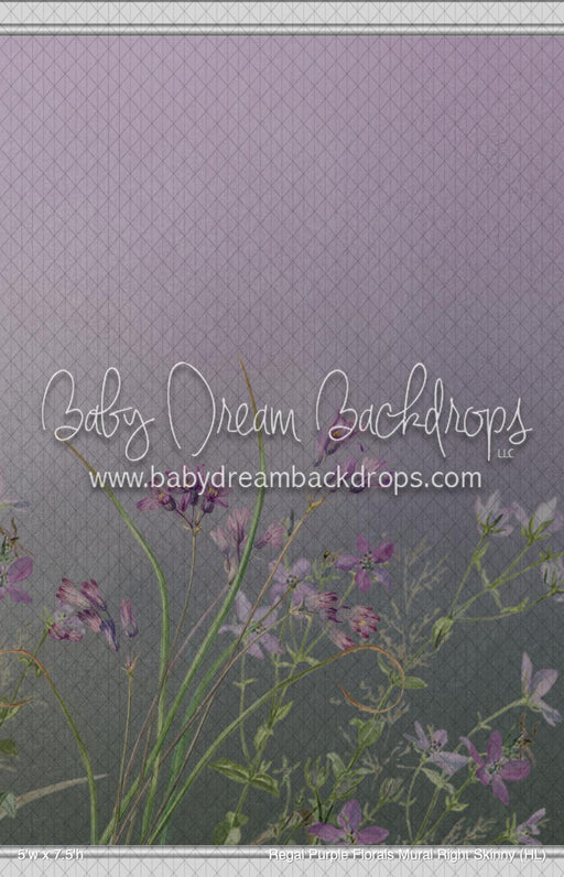 Regal Purple Florals Mural Right Skinny (HL)