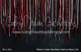 Ribbon Curtain Red Black Heart on Black (JG)