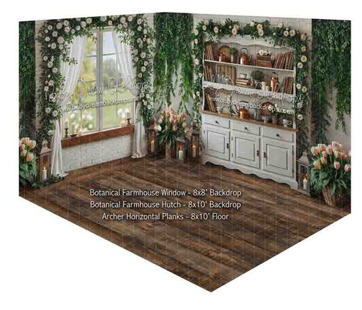 Room Botanical Farmhouse Window + Botanical Farmhouse Hutch + Archer Horizontal Planks