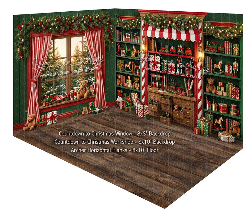 Fabric Room Countdown to Christmas Window + Countdown to Christmas Workshop + Archer Horizontal Planks
