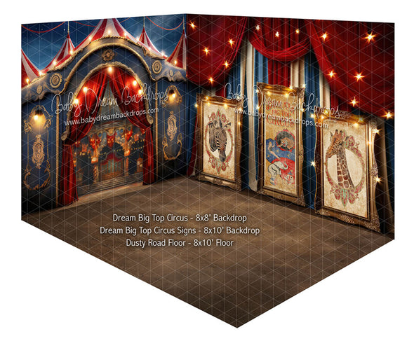 Room Dream Big Top Circus + Dream Big Top Circus Signs + Dusty Road Floor