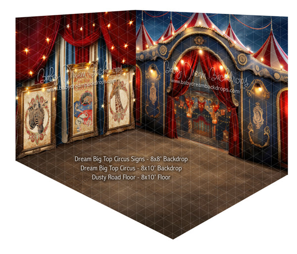 Room Dream Big Top Circus Signs + Dream Big Top Circus + Dusty Road Floor