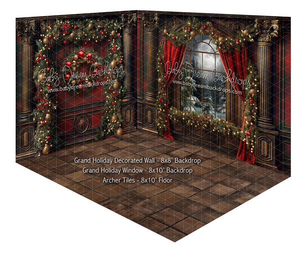 Fabric Room Grand Holiday Decorated Wall + Grand Holiday Window + Archer Tiles