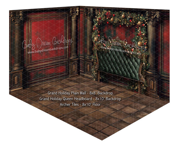 Room Grand Holiday Plain Wall + Grand Holiday Queen Headboard + Archer Tiles