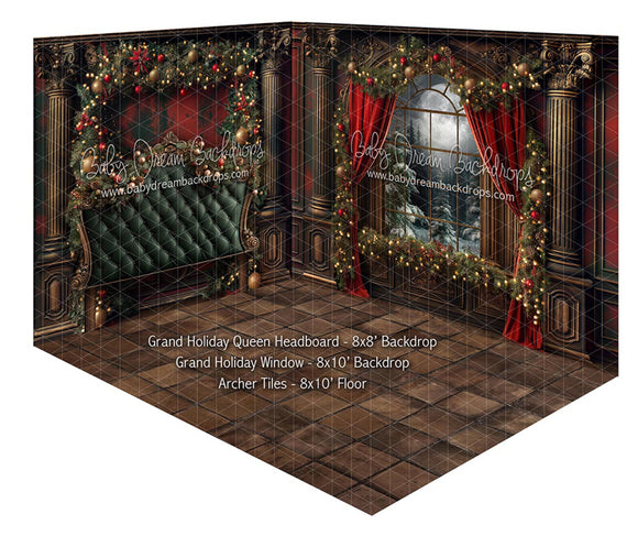 Fabric Room Grand Holiday Queen Headboard + Grand Holiday Window + Archer Tiles