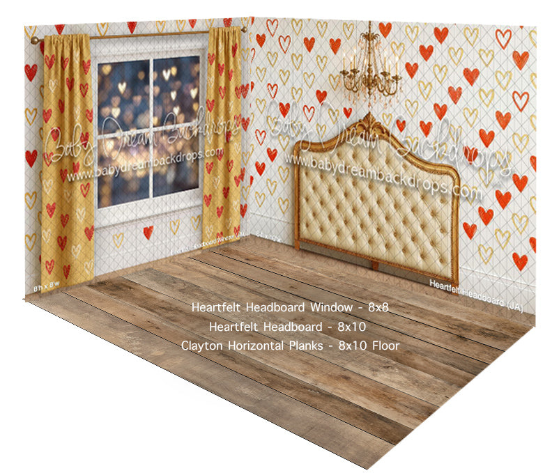 Room Heartfelt Headboard + Window + Clayton Horizontal Planks