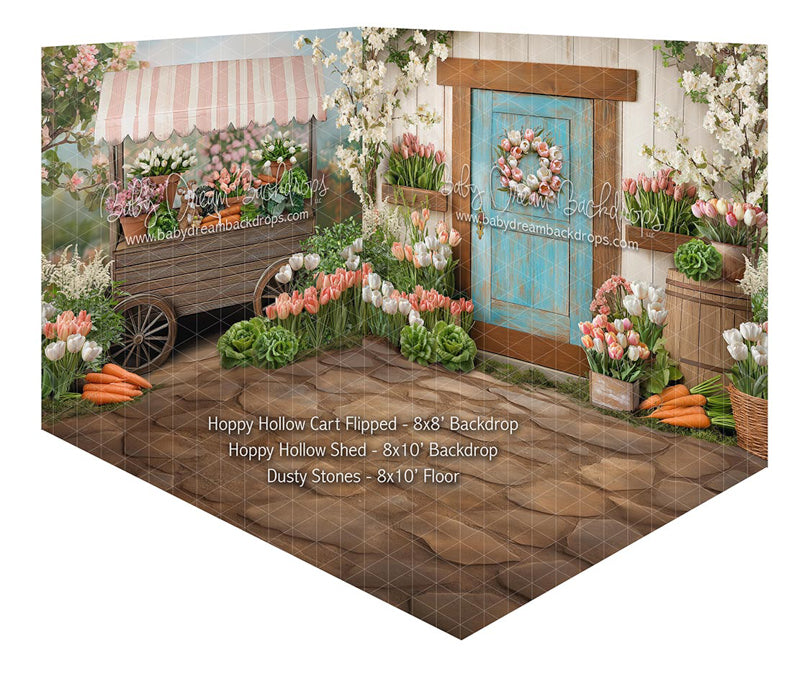 Room Hoppy Hollow Cart Flipped + Hoppy Hollow Shed + Dusty Stones