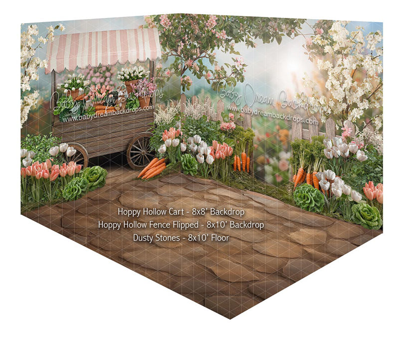 Room Hoppy Hollow Cart + Hoppy Hollow Fence Flipped + Dusty Stones