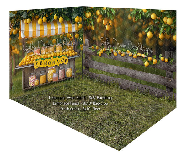 Room Lemonade Sweet Stand + Lemonade Fence + Fresh Grass