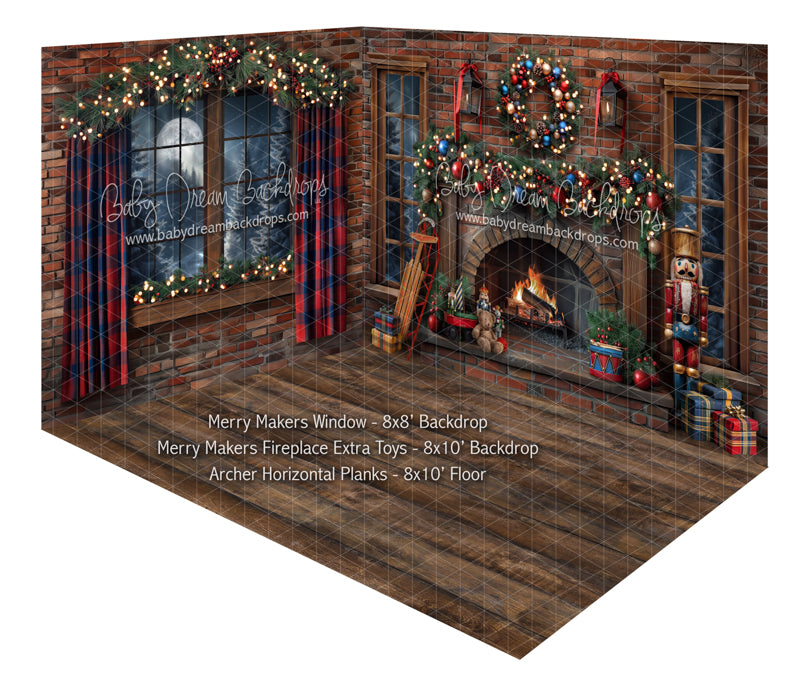 Room Merry Makers Window + Merry Makers Fireplace Extra Toys + Archer Horizontal Planks