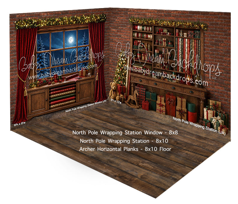 Room North Pole Wrapping Station Window + North Pole Wrapping Station + Archer Horizontal Planks Floor