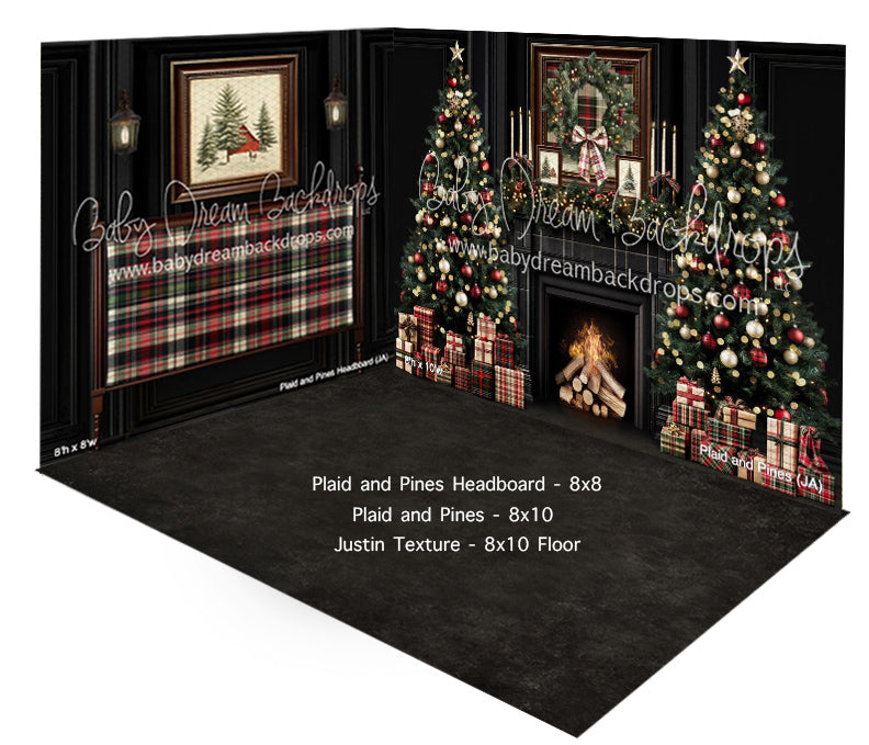 Fabric Room Plaid and Pines Headboard + Plaid and Pines + Justin Texture