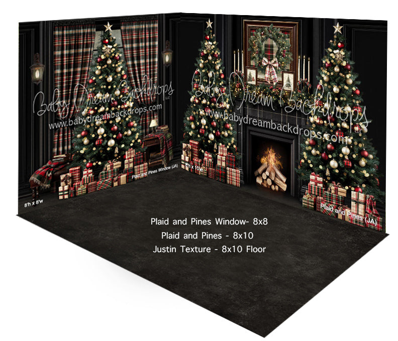 Fabric Room Plaid and Pines Window + Plaid and Pines + Justin Texture