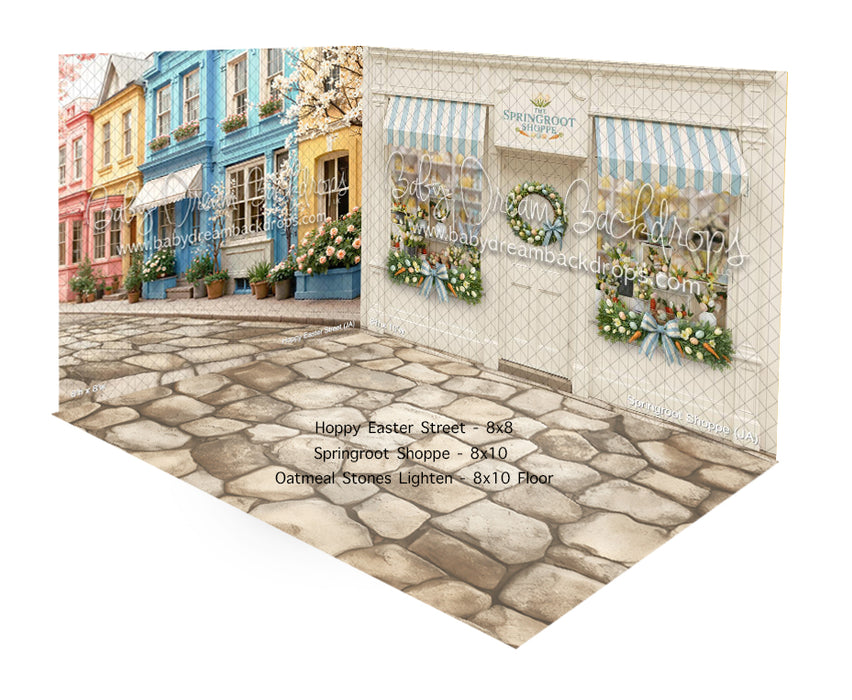 Room Springroot Shoppe + Hoppy Easter Street + Oatmeal Stones Lighten Floor