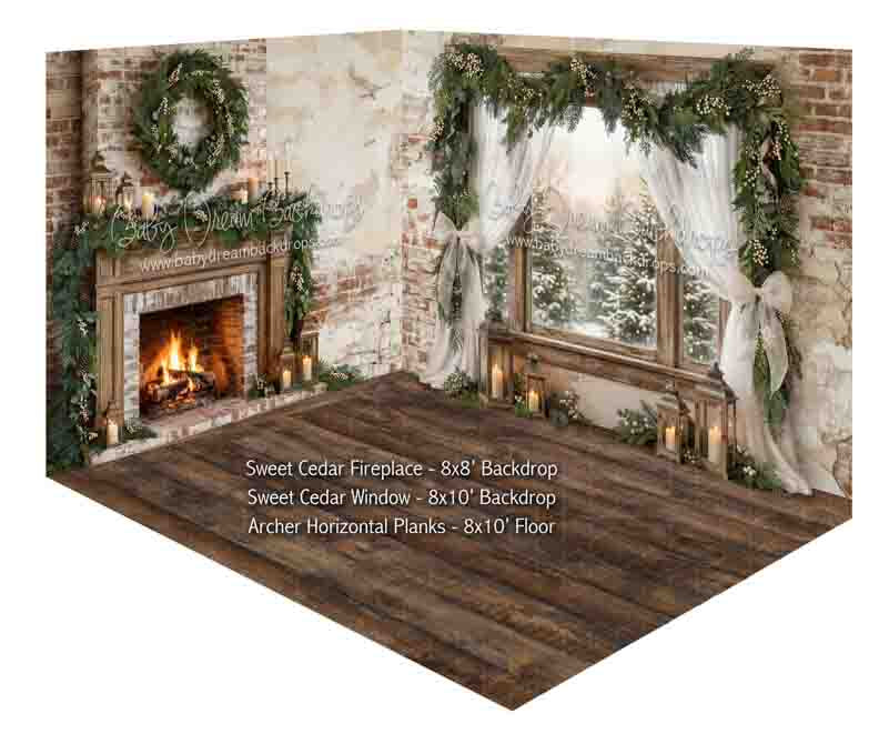 Room Sweet Cedar Fireplace + Sweet Cedar Window + Archer Horizontal Planks