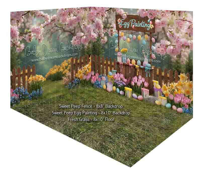Room Sweet Peep Fence + Sweet Peep Egg Painting + Fresh Grass
