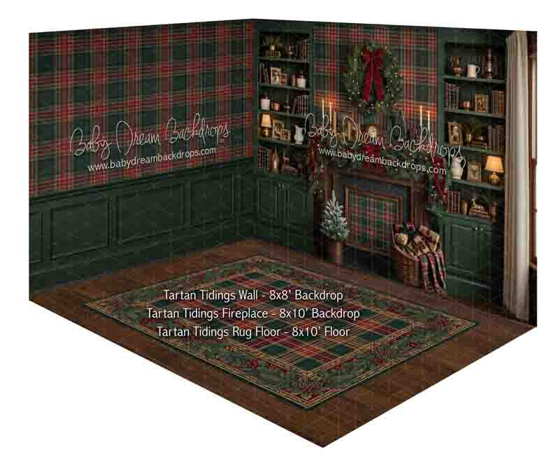 Room Tartan Tidings Wall + Tartan Tidings Fireplace + Tartan Tidings Rug Floor