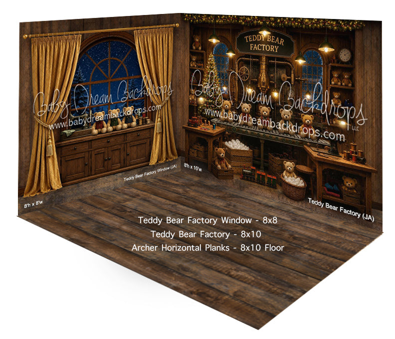 Fabric Room Teddy Bear Factory Window+Teddy Bear Factory+Archer Horizontal Planks Floor