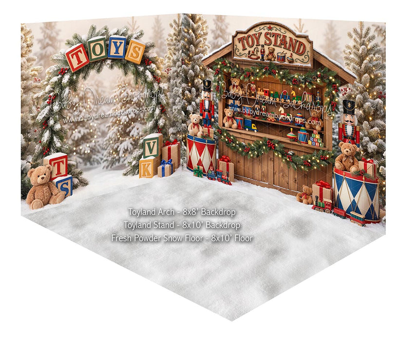 Fabric Room Toyland Arch + Toyland Stand + Fresh Powder Snow Floor