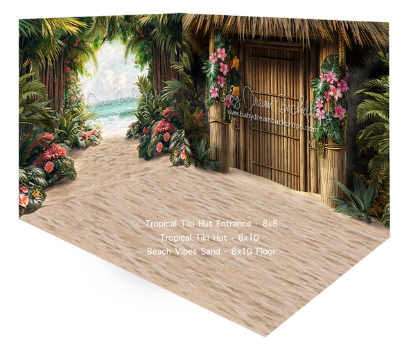 Room Tropical Tiki Hut Entrance + Tropical Tiki Hut + Beach Vibes Sand