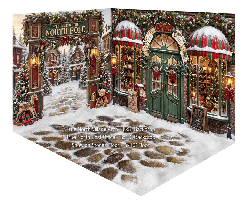 Fabric Room True North Village Arch + True North Post Office + Snow on Stones Floor