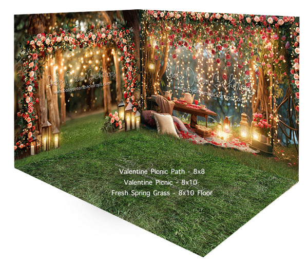 Fabric Room Valentine Picnic Path + Picnic + Fresh Spring Grass