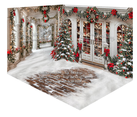 Fabric Room Yuletide Porch Tree + Yuletide Courtyard + Jolly Brown Brick Path