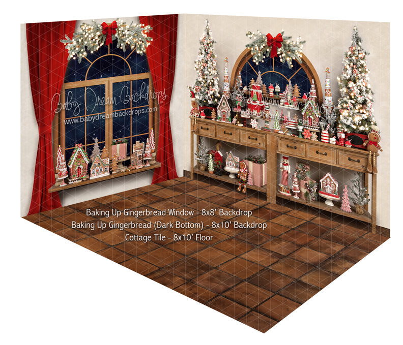 Baking Up Gingerbread Window and Baking Up Gingerbread (Dark Bottom) Fabric Room