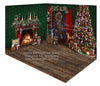 Christmas Knits Fireplace and Christmas Knits Tree Fabric Room